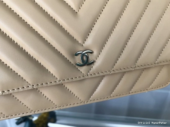 HyperPeter Gold Bag   With CHANEL Flap Lambskin Silver Hardware 0804